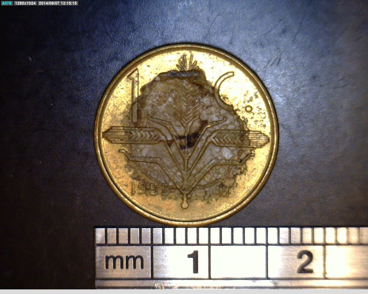1 Centavos Cobre 1955 (reverso)