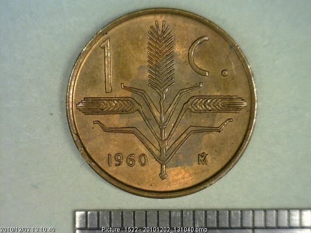 1 Centavos Cobre 1960 (reverso)