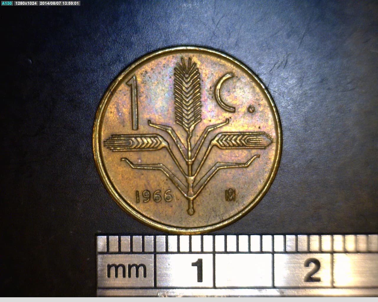 1 Centavos Cobre 1966 (reverso)