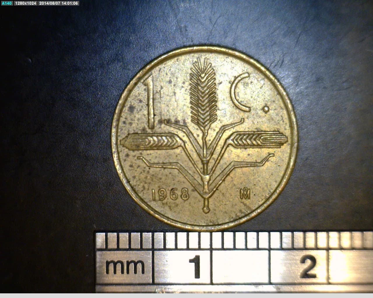 1 Centavos Cobre 1968 (reverso)