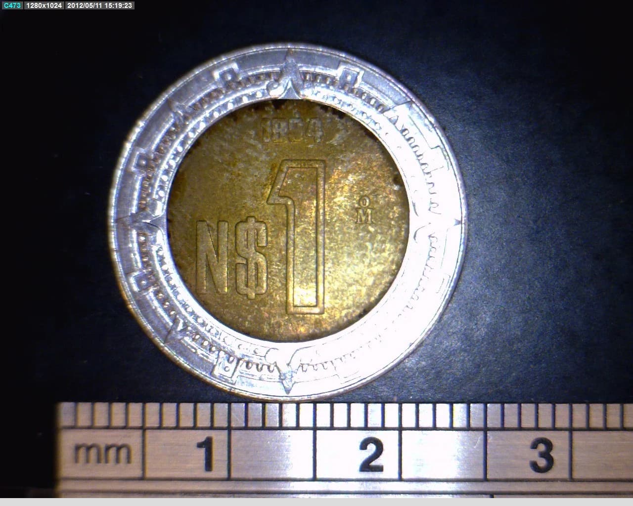 1 Bimetálica 1994 . Inventario Banxico 18609 (reverso)