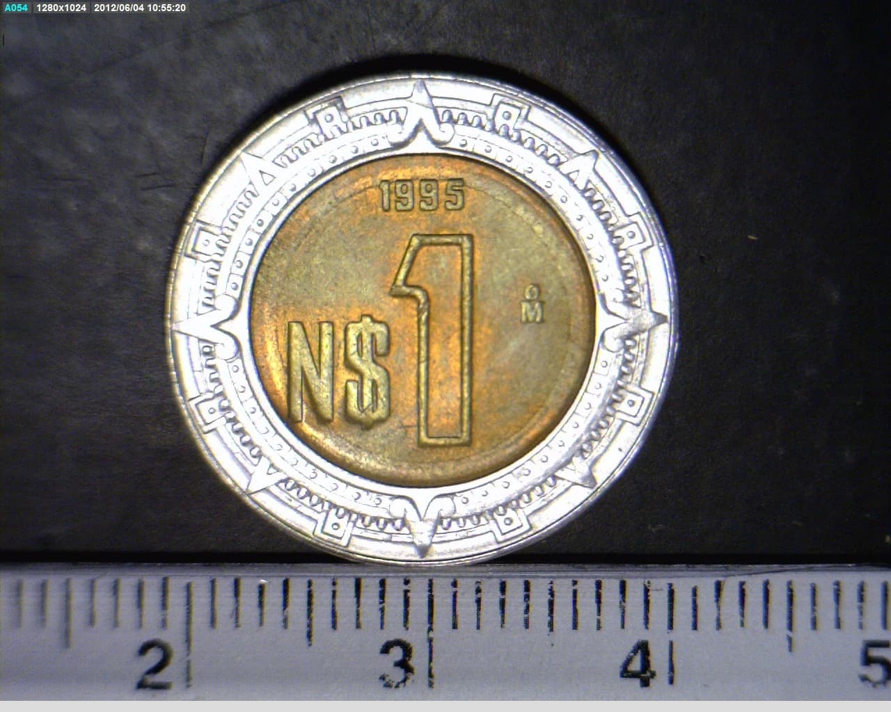 1 Bimetálica 1995 . Inventario Banxico 18990 (reverso)