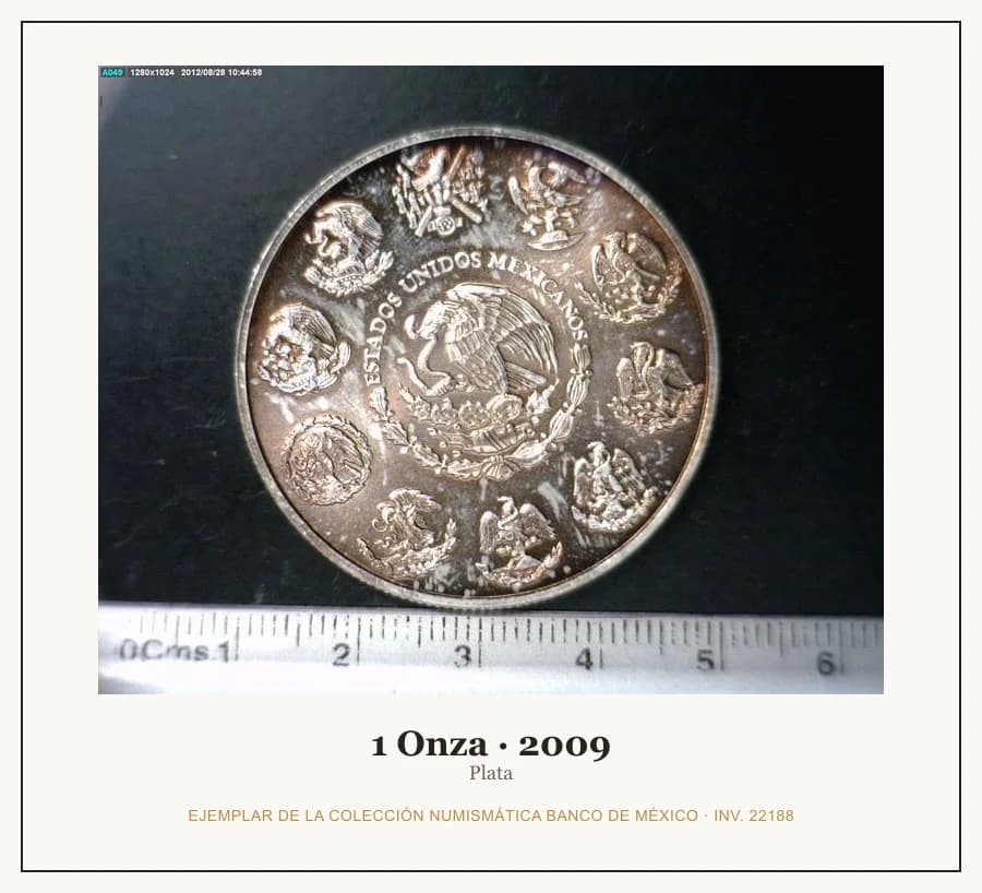 1 Onza · 2009 — Ejemplar de la Colección Numismática Banco de México, inv. 22188