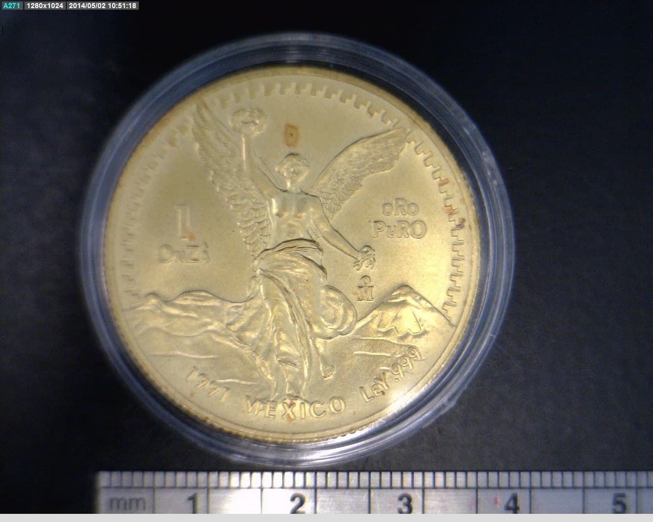 1 oz Libertad Oro 1991 · Inventario Banxico 17511 (reverso)