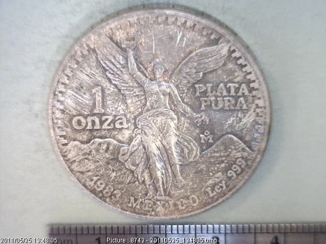 1 oz Libertad Plata 1983 · Inventario Banxico 15995 (reverso)