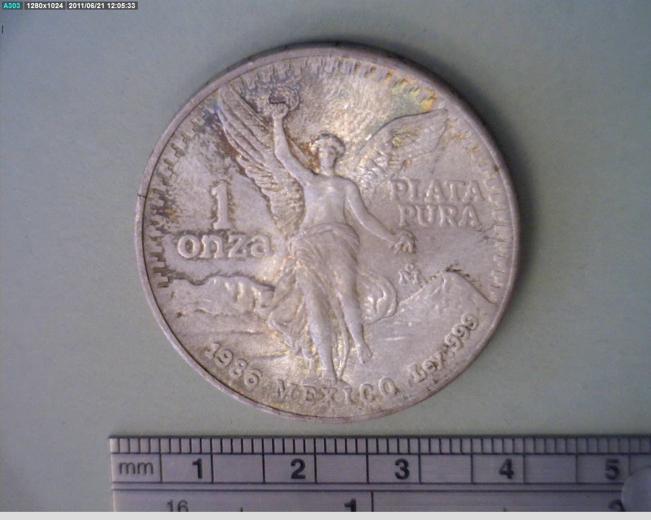 1 oz Libertad Plata 1986 · Inventario Banxico 16181 (reverso)