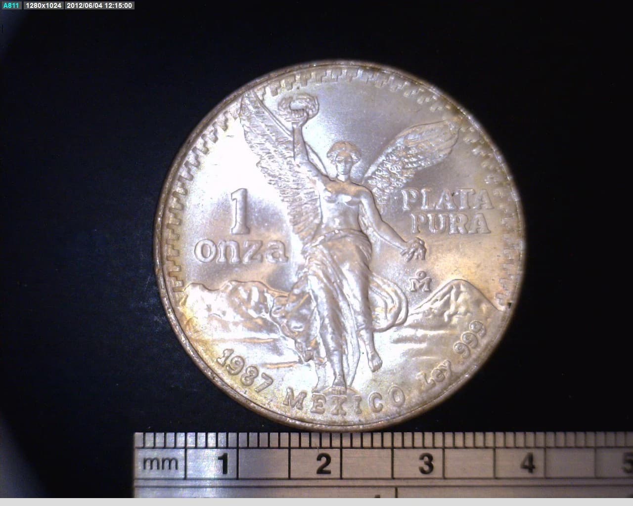 1 oz Libertad Plata 1987 · Inventario Banxico 19159 (reverso)