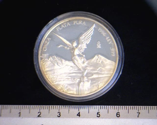 1 oz Libertad Plata 1998 · Inventario Banxico 23769 (reverso)