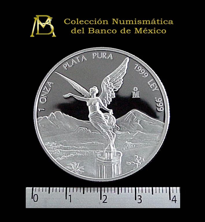 1 oz Libertad Plata 1999 · Inventario Banxico 20895 (reverso)