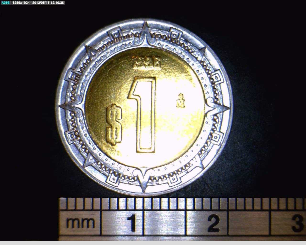 1 Bimetálica 1996 . Inventario Banxico 18829 (reverso)