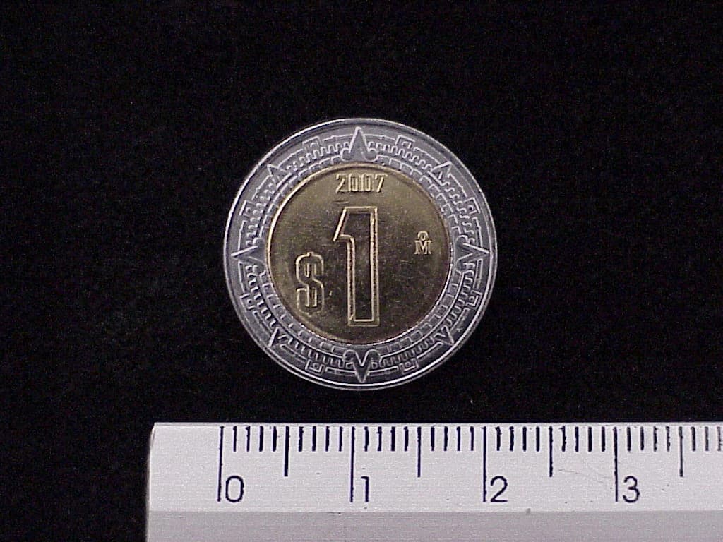 1 Bimetálica 2007 . Inventario Banxico 16988 (reverso)