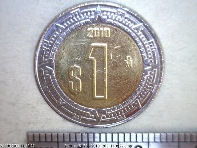 1 Bimetálica 2010 . Inventario Banxico 22649 (reverso)