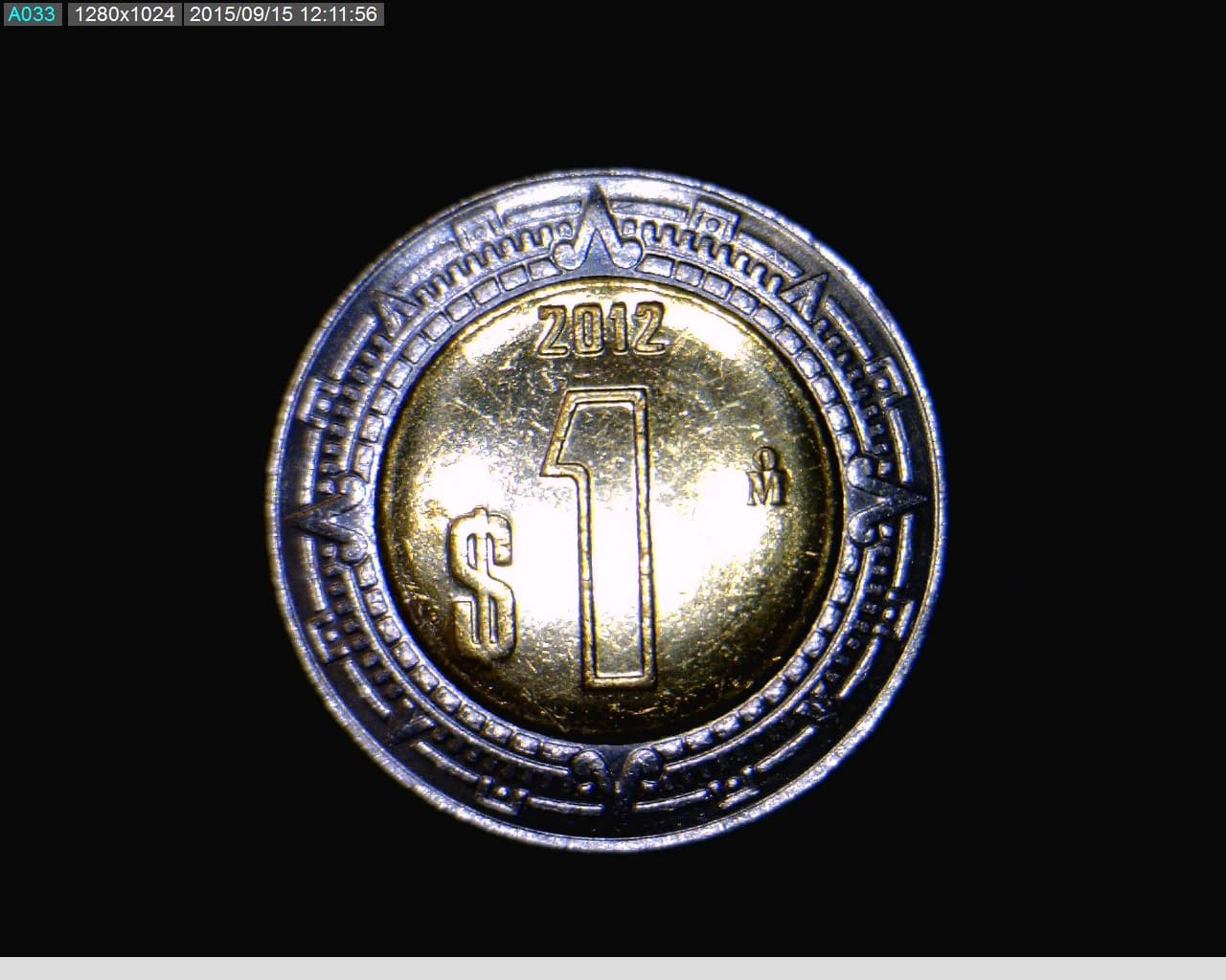 1 Bimetálica 2012 . Inventario Banxico 23104 (reverso)