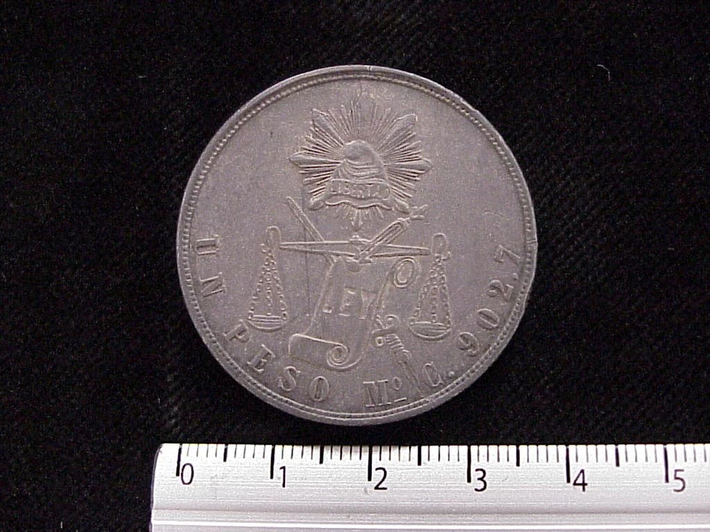 1 Peso Decimal 1870 · Reverso