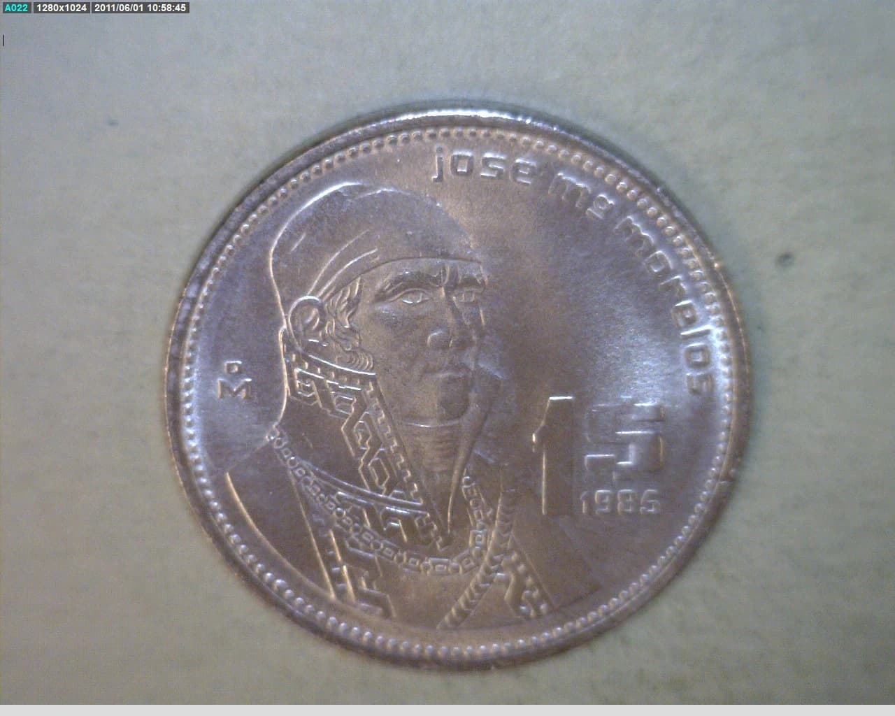 1 Peso 1985 · Reverso
