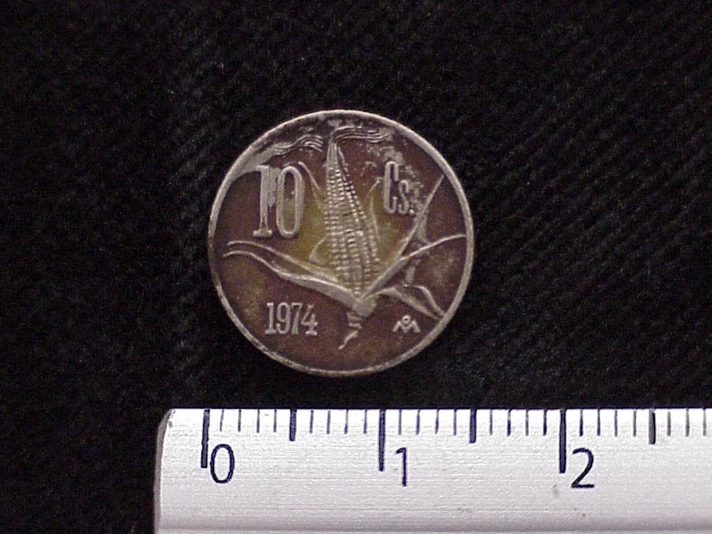 10 Cuproníquel 1974 . Inventario Banxico 12264 (reverso)