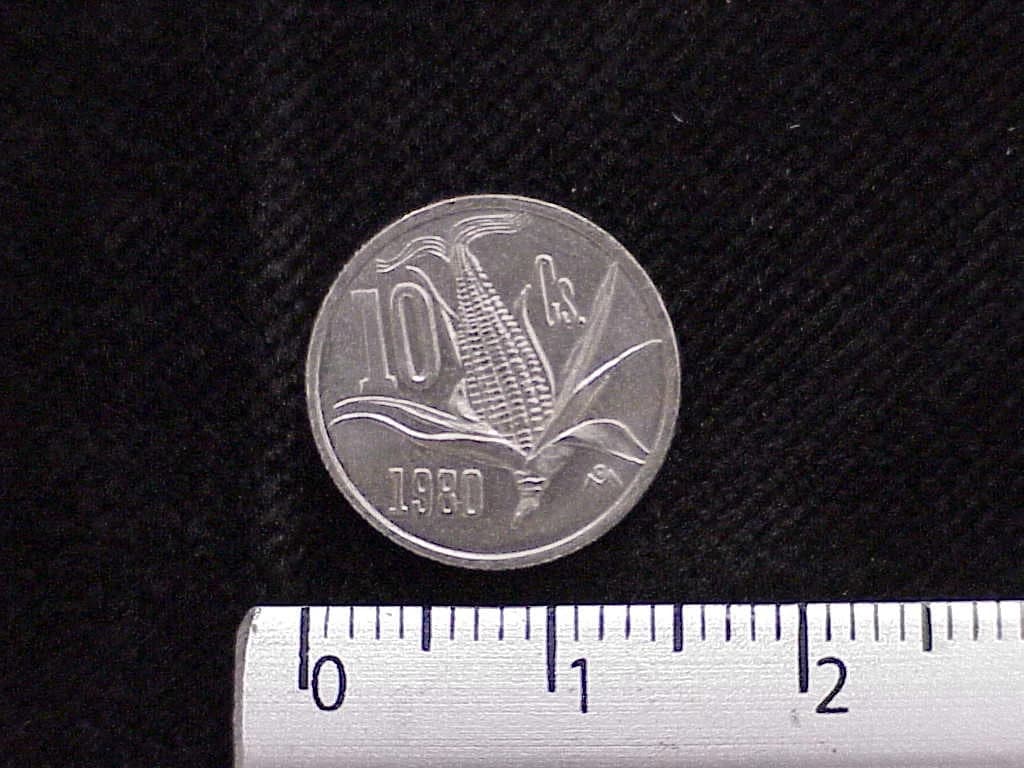 10 Cuproníquel 1980 . Inventario Banxico 12292 (reverso)