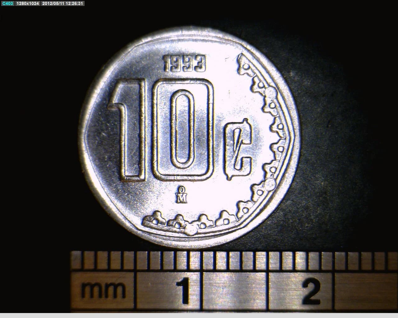 10 Acero inoxidable 1993 . Inventario Banxico 18573 (reverso)