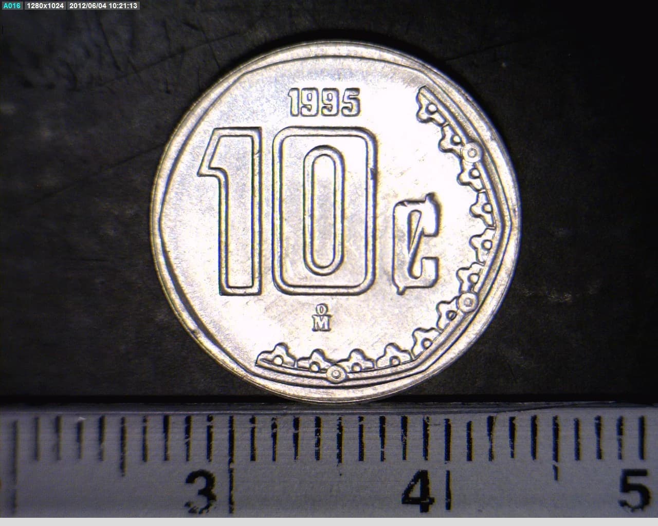 10 Acero inoxidable 1995 . Inventario Banxico 19005 (reverso)