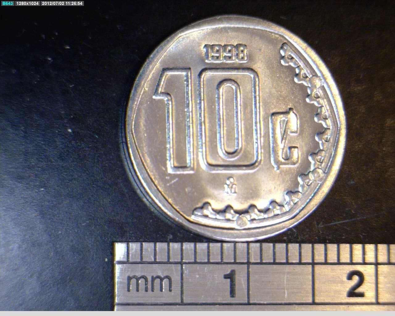 10 Centavos Acero inoxidable 1998 · Reverso