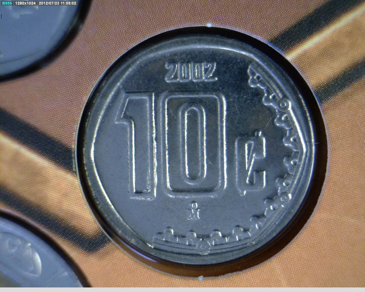 10 Centavos Acero inoxidable 2002 · Reverso