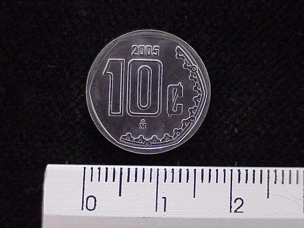10 Centavos Acero inoxidable 2005 · Reverso