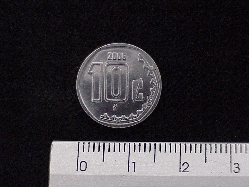 10 Centavos Acero inoxidable 2006 · Reverso