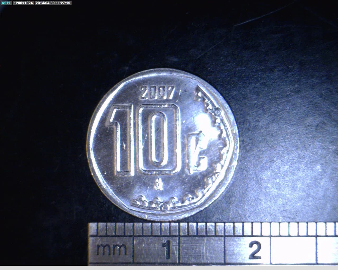 10 Centavos Acero inoxidable 2007 · Reverso