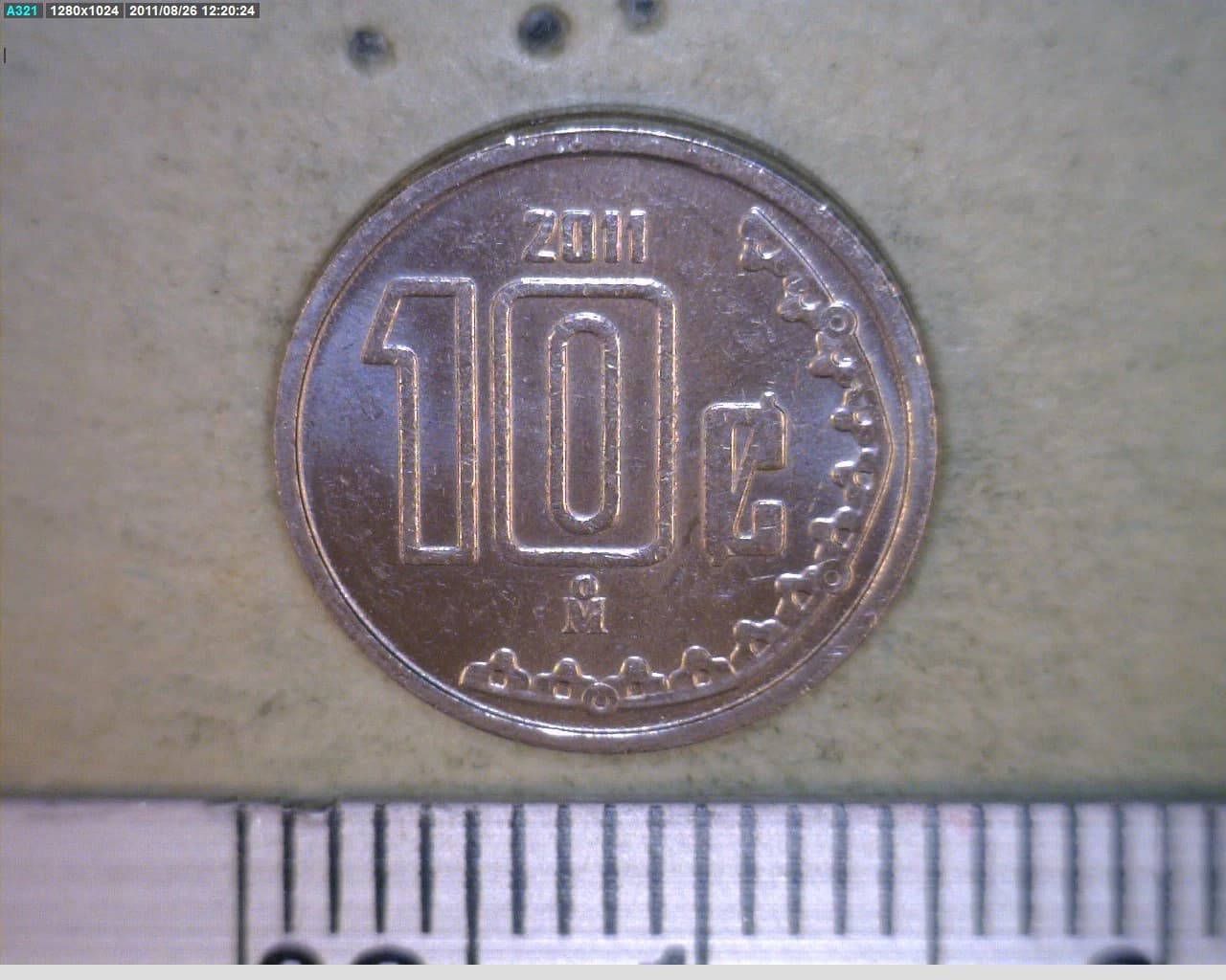 10 Centavos Acero inoxidable 2011 · Reverso