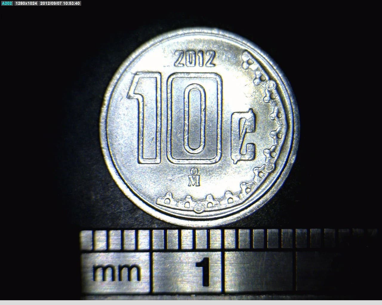 10 Centavos Acero inoxidable 2012 · Reverso