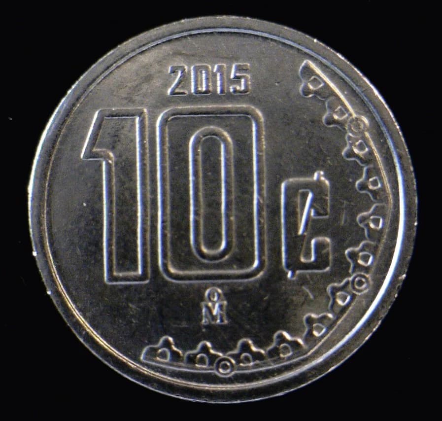 10 Acero inoxidable 2015 . Inventario Banxico 23611 (reverso)
