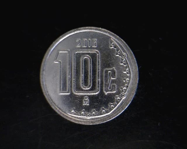 10 Centavos Acero inoxidable 2016 · Reverso