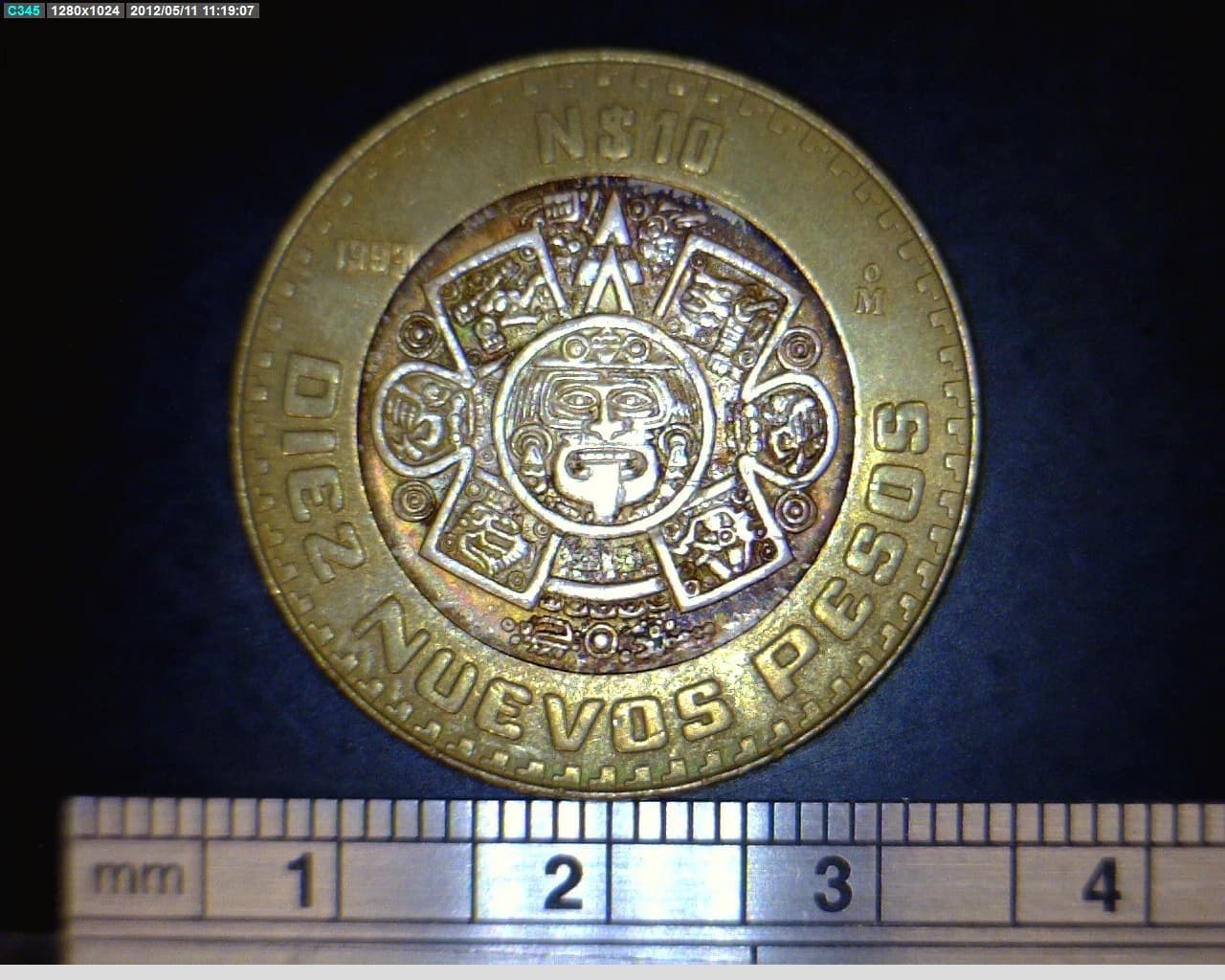 10 Bimetálica 1993 . Inventario Banxico 18543 (reverso)