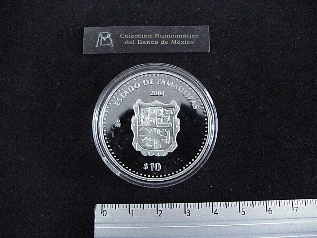 10 Pesos 180 Aniversario Dela Unión de los Estados de la República en 2004 · Reverso