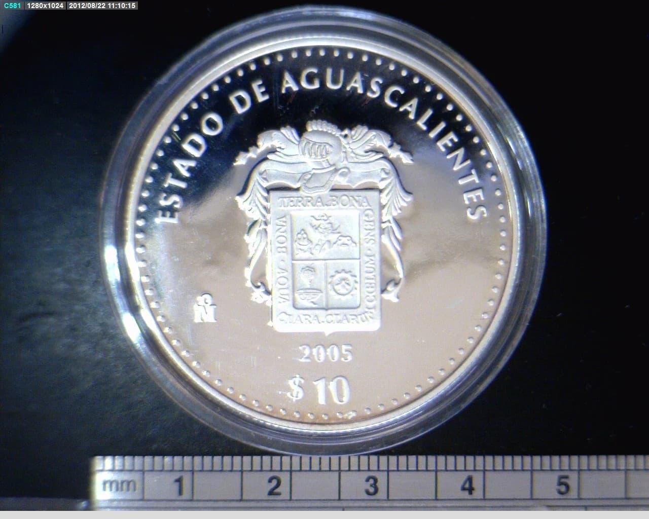 10 Pesos 180 Aniversario Dela Unión de los Estados de la República en 2005 · Reverso