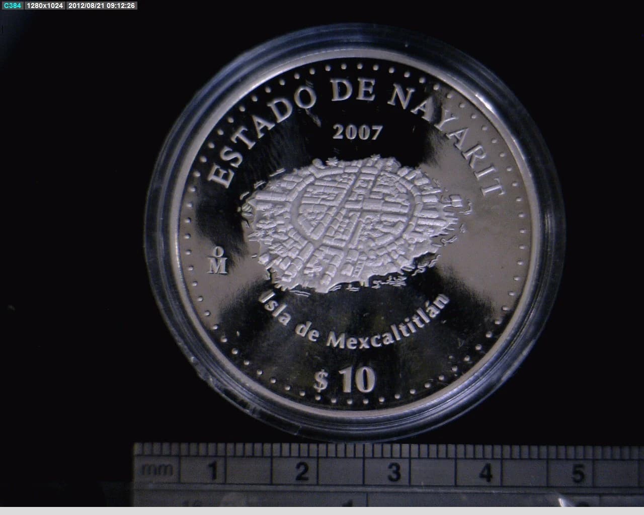 10 Pesos 180 Aniversario Dela Unión de los Estados de la República en 2007 · Reverso