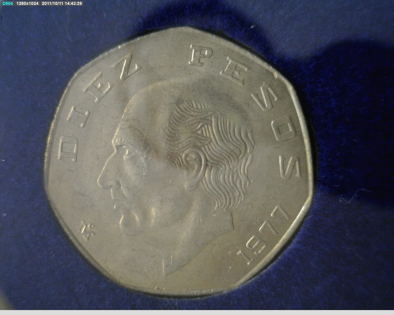 10 Pesos Cuproníquel 1977 (reverso)