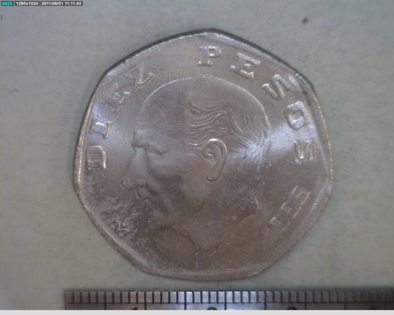10 Pesos Cuproníquel 1985 (reverso)