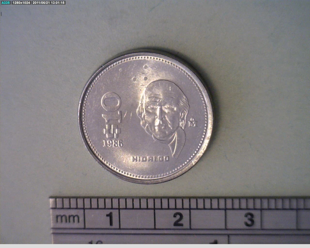 10 Pesos Acero inoxidable 1986 (reverso)