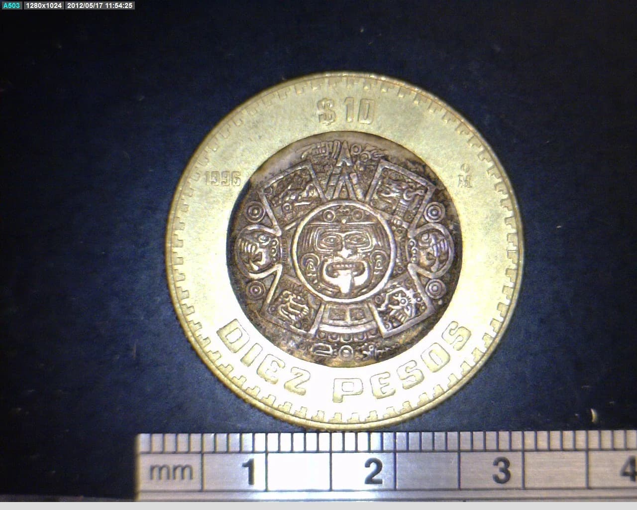 10 Bimetálica 1996 . Inventario Banxico 18799 (reverso)