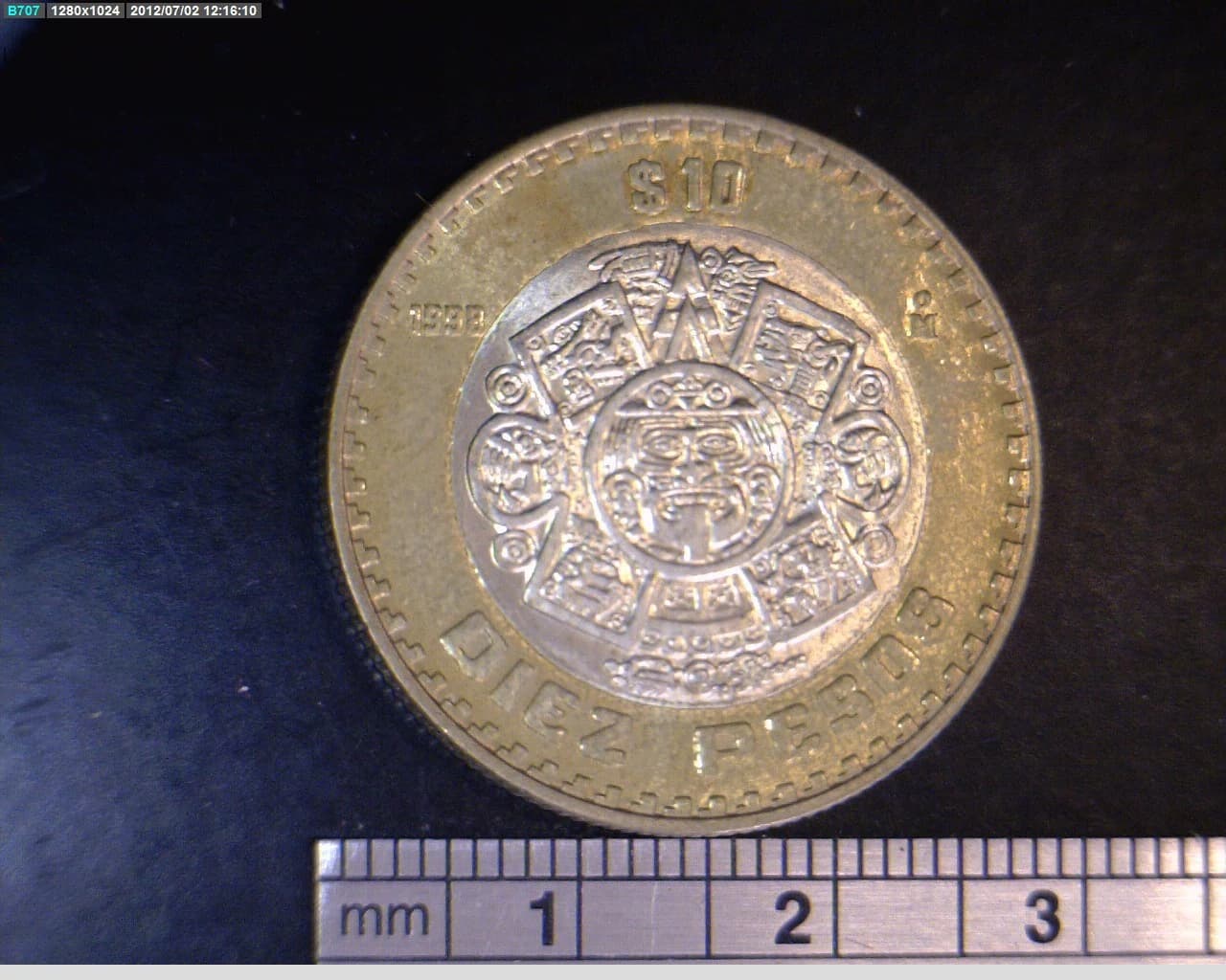 10 Bimetálica 1998 . Inventario Banxico 20199 (reverso)