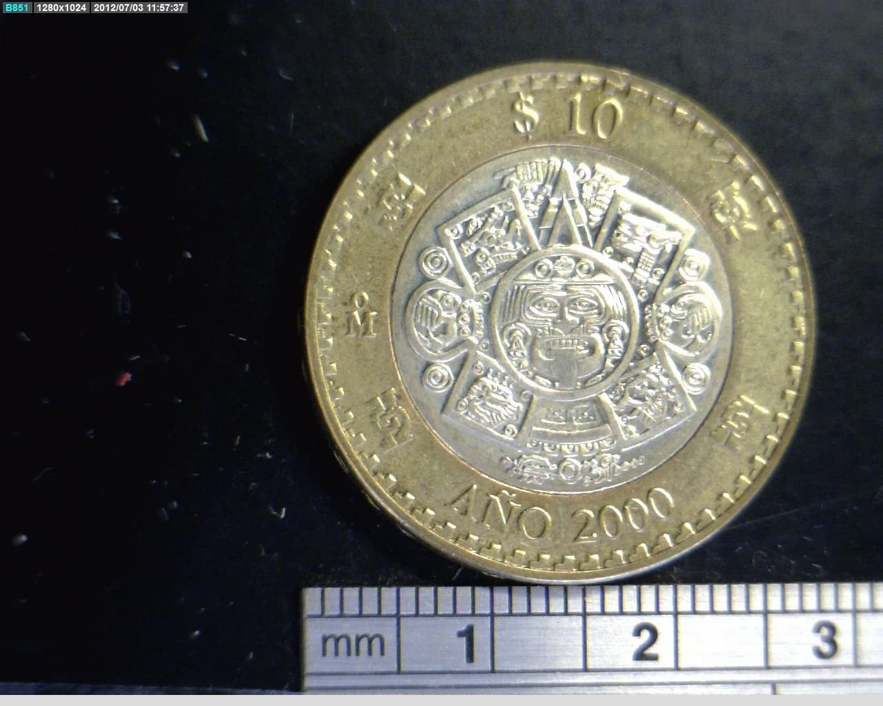 10 Bimetálica 2000 . Inventario Banxico 20294 (reverso)