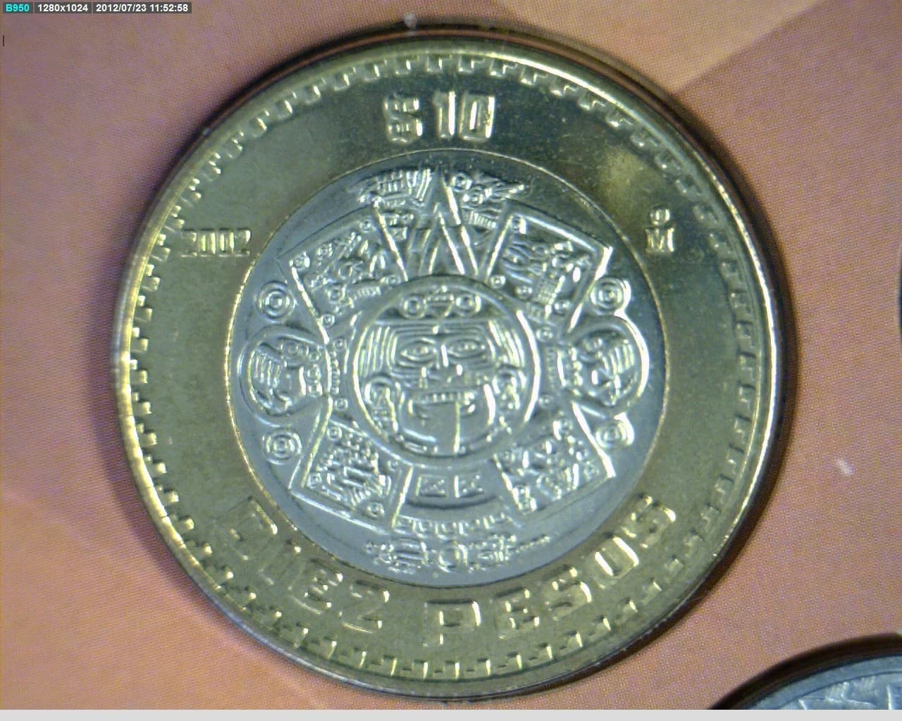 10 Bimetálica 2002 . Inventario Banxico 20560 (reverso)