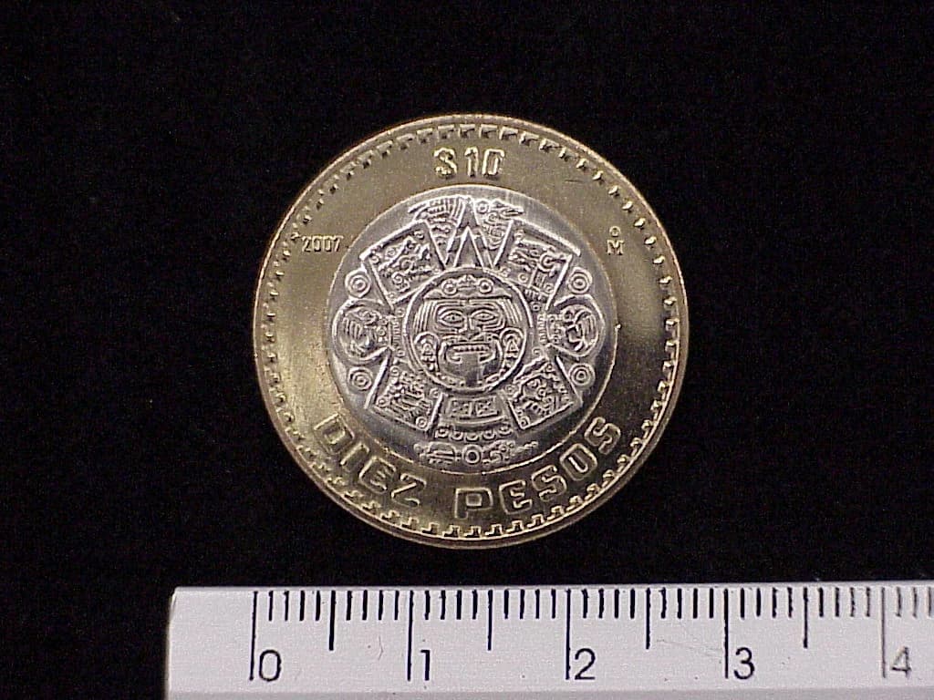 10 Bimetálica 2007 . Inventario Banxico 21690 (reverso)