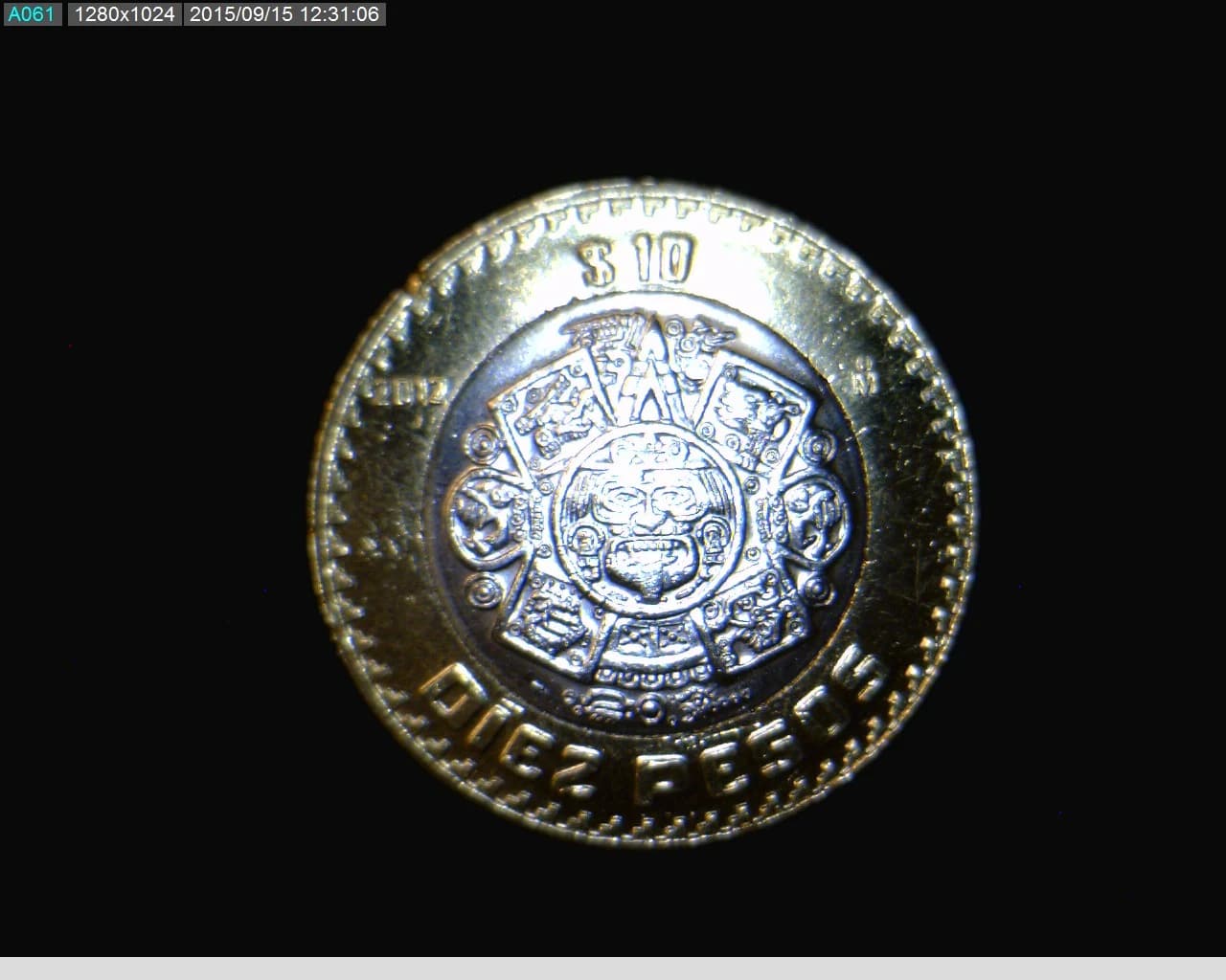 10 Bimetálica 2012 . Inventario Banxico 23119 (reverso)