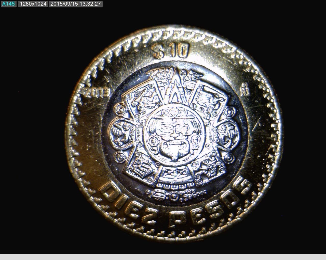 10 Bimetálica 2013 . Inventario Banxico 23159 (reverso)
