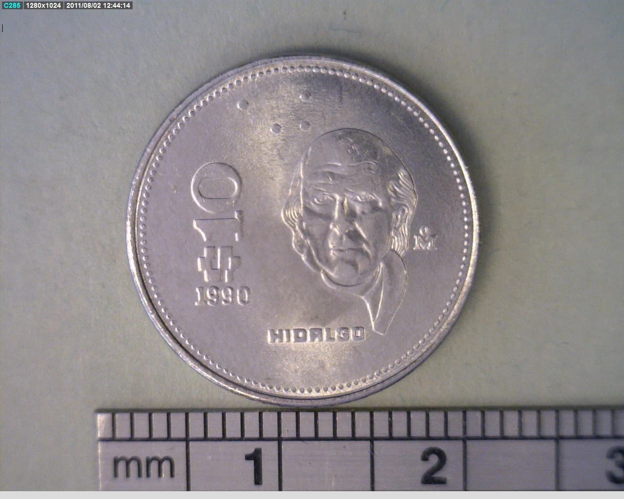 10 Pesos Hidalgo Acero inoxidable 1990 (reverso)