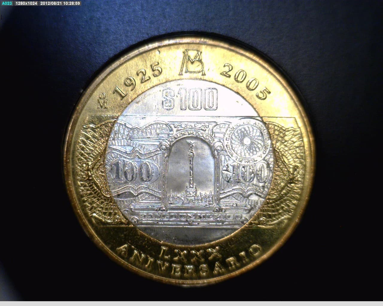 100 Pesos 80 Aniversario Banco de Mexico 2005 · Reverso