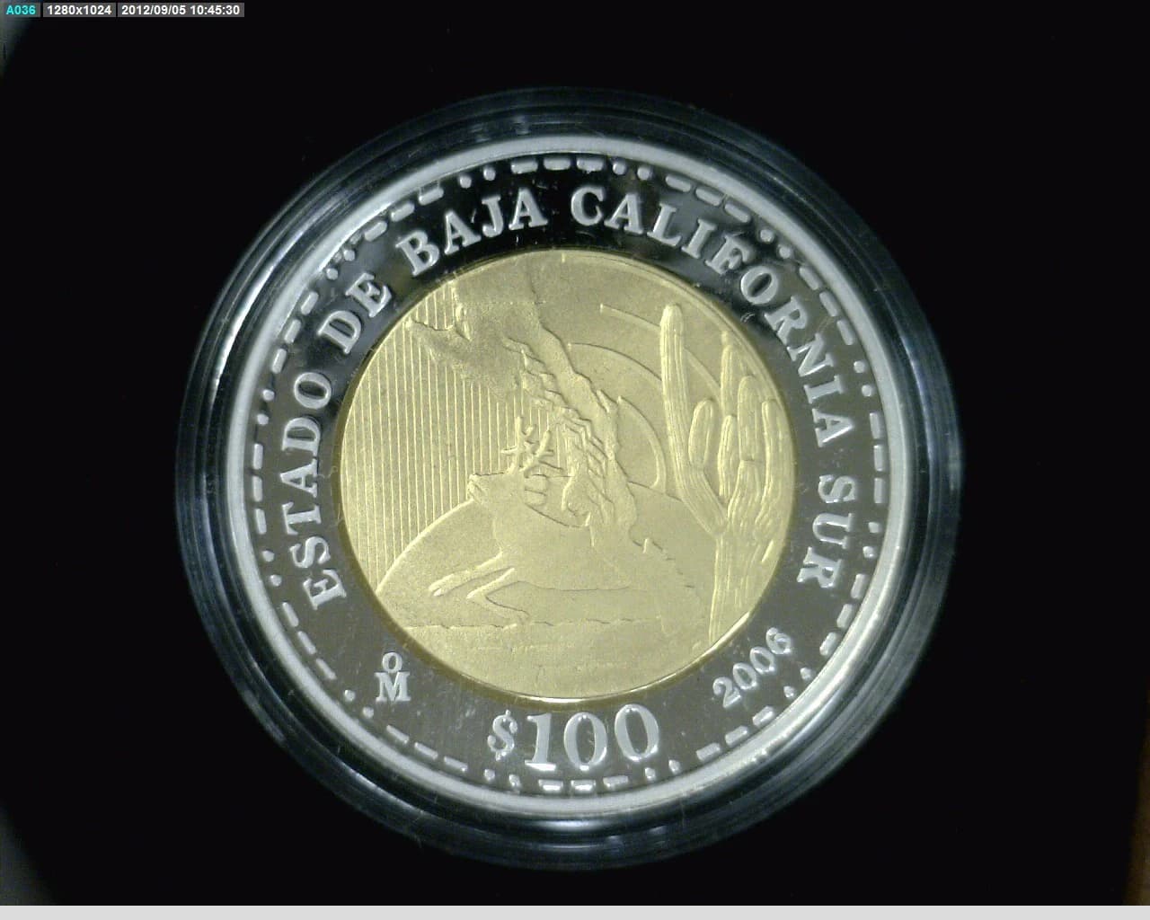 100 Pesos Unión de los Estados Baja California Sur segunda etapa cultural 2006 · Inventario Banxico 22201 (reverso)
