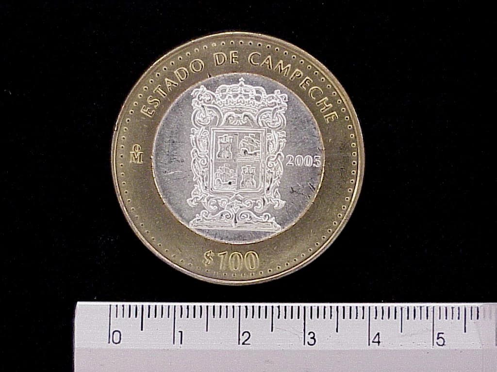 100 Pesos Campeche Escudo 2003 · Inventario Banxico 21431 (reverso)